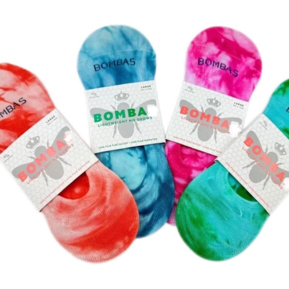 bombas womens Bright Ankle Socks 4-Pack – Multi-Color Cushioned - Picture 1 of 5